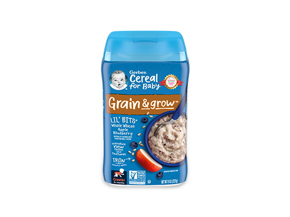 Gerber Lil Bits Whole Wheat Apple Blueberry Cereal 580x435