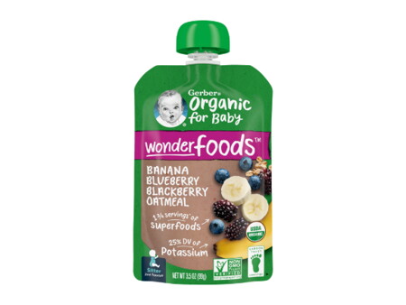 GERBER Organic Pouch Puree - Banana Blueberry Blackberry Oatmeal